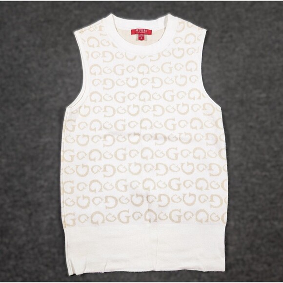 GUESS Women's Medium Sleeveless Sweater Vest G Logo Knit Top - Picture 1 of 6